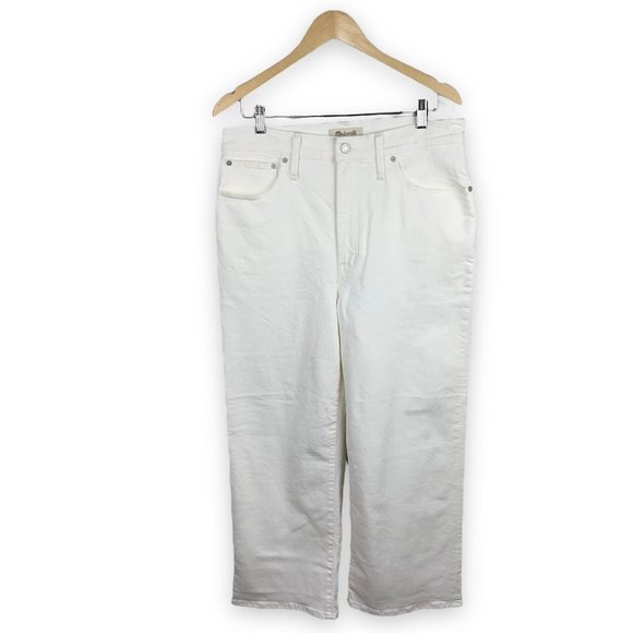 Madewell Perfect Fit Wide Leg Crop Jeans in Tile White Jeans - Picture 4 of 9